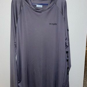 Columbia PFG Men’s Longsleeve Hoodie, XL, Gray